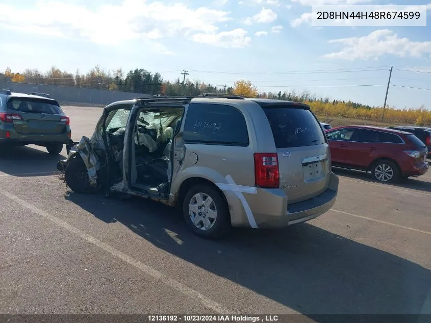 2008 Dodge Grand Caravan Se VIN: 2D8HN44H48R674599 Lot: 12136192