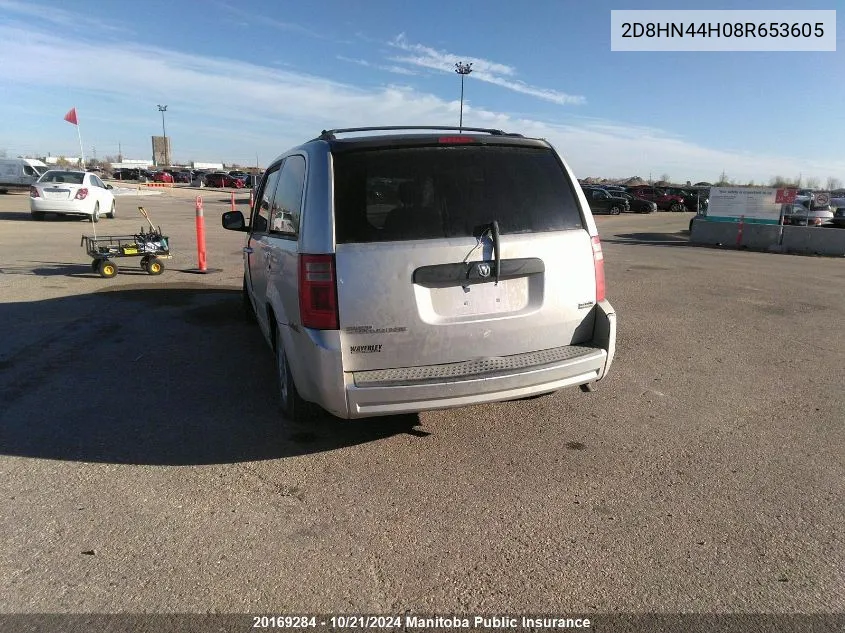 2008 Dodge Grand Caravan Sxt VIN: 2D8HN44H08R653605 Lot: 20169284