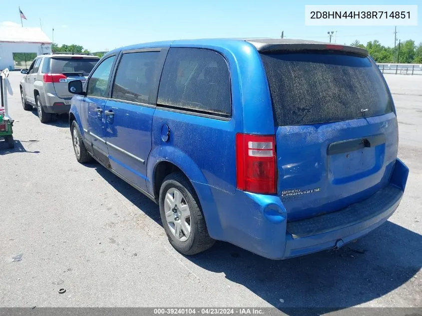 2008 Dodge Grand Caravan Se VIN: 2D8HN44H38R714851 Lot: 39240104