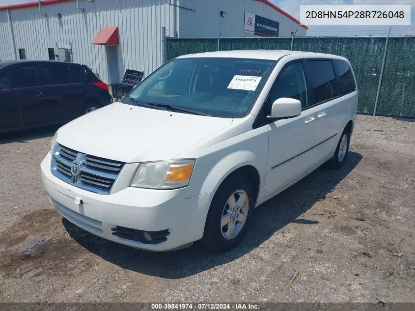 2008 Dodge Grand Caravan Sxt VIN: 2D8HN54P28R726048 Lot: 39841974