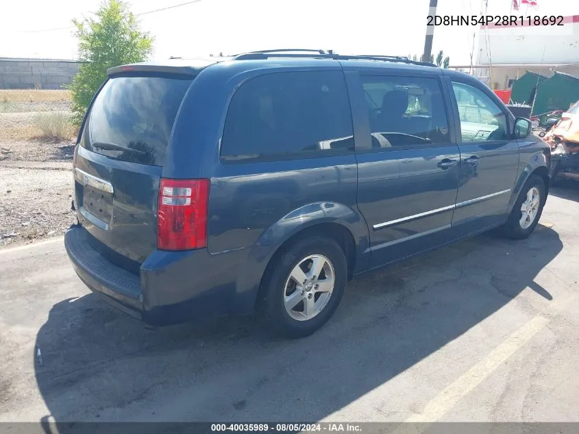 2008 Dodge Grand Caravan Sxt VIN: 2D8HN54P28R118692 Lot: 40035989