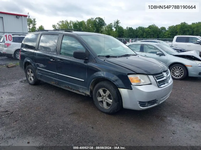 2008 Dodge Grand Caravan Sxt VIN: 1D8HN54P78B190664 Lot: 40052138