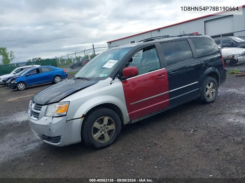 2008 Dodge Grand Caravan Sxt VIN: 1D8HN54P78B190664 Lot: 40052138