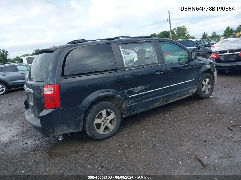 2008 Dodge Grand Caravan Sxt VIN: 1D8HN54P78B190664 Lot: 40052138