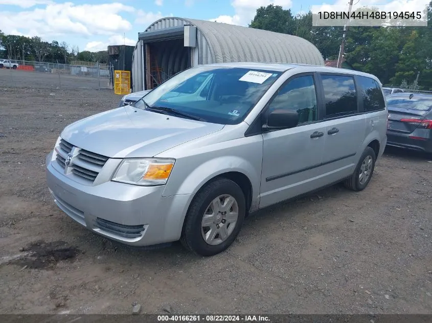 2008 Dodge Grand Caravan Se VIN: 1D8HN44H48B194545 Lot: 40166261