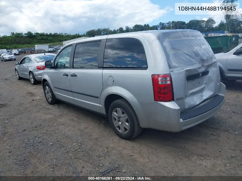 2008 Dodge Grand Caravan Se VIN: 1D8HN44H48B194545 Lot: 40166261