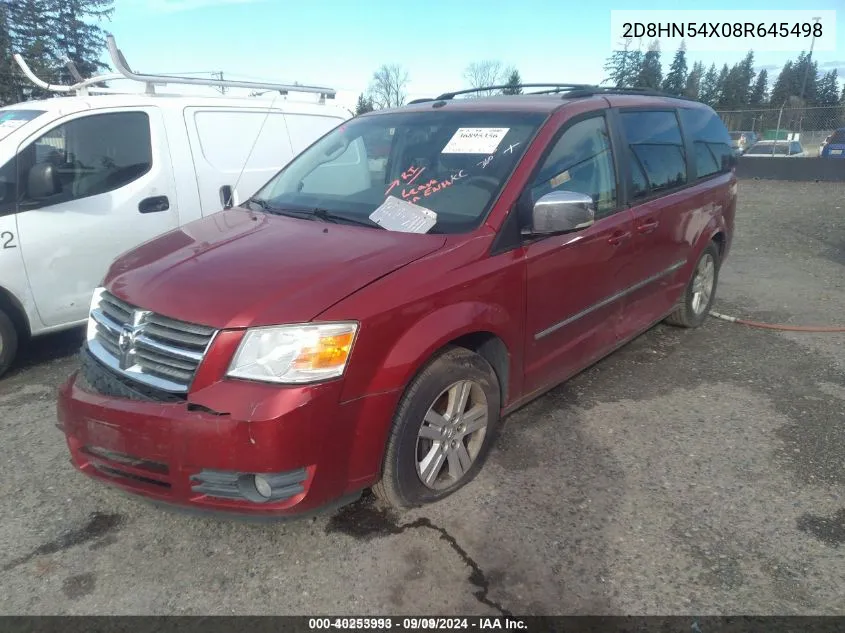 2008 Dodge Grand Caravan Sxt VIN: 2D8HN54X08R645498 Lot: 40253993