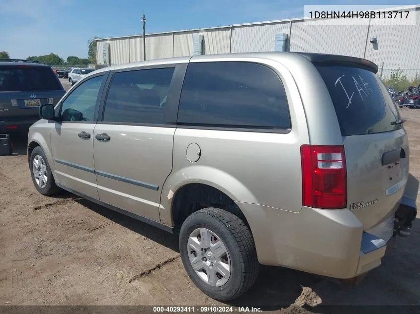 2008 Dodge Grand Caravan Se VIN: 1D8HN44H98B113717 Lot: 40293411