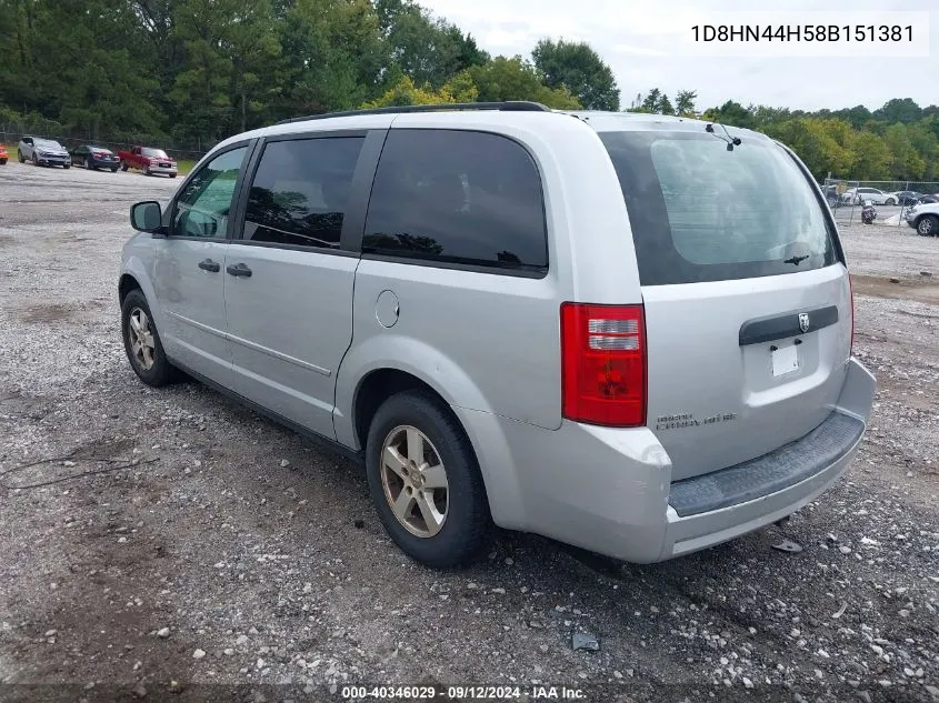 2008 Dodge Grand Caravan Se VIN: 1D8HN44H58B151381 Lot: 40346029