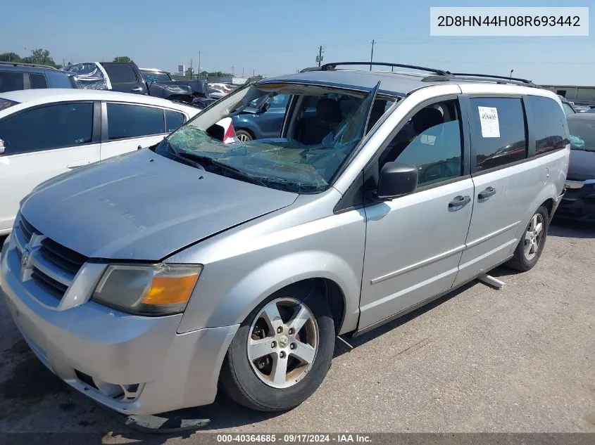 2008 Dodge Grand Caravan Se VIN: 2D8HN44H08R693442 Lot: 40364685