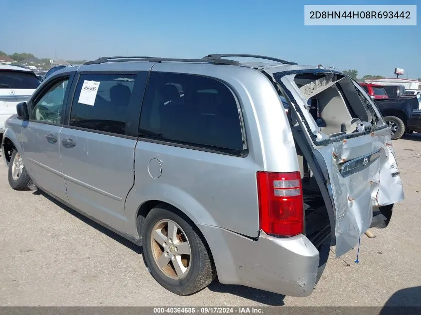 2008 Dodge Grand Caravan Se VIN: 2D8HN44H08R693442 Lot: 40364685