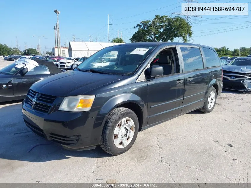 2008 Dodge Grand Caravan Se VIN: 2D8HN44H68R694787 Lot: 40367703