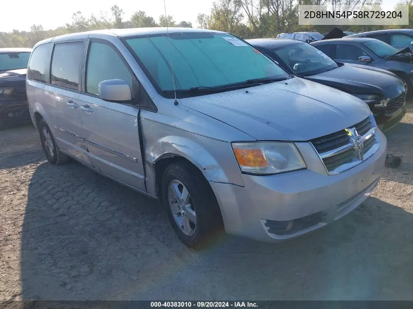 2008 Dodge Grand Caravan Sxt VIN: 2D8HN54P58R729204 Lot: 40383010