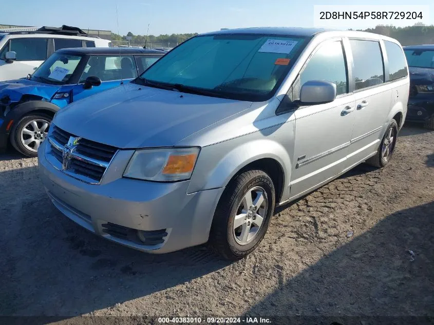 2008 Dodge Grand Caravan Sxt VIN: 2D8HN54P58R729204 Lot: 40383010