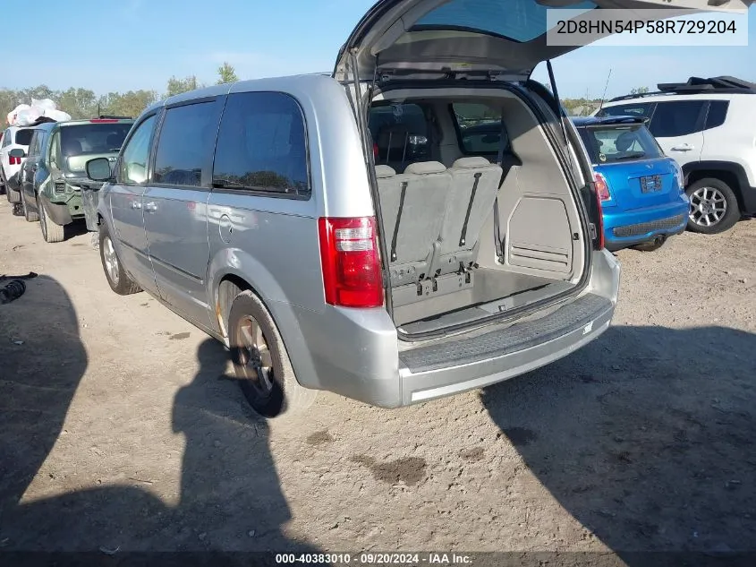 2008 Dodge Grand Caravan Sxt VIN: 2D8HN54P58R729204 Lot: 40383010