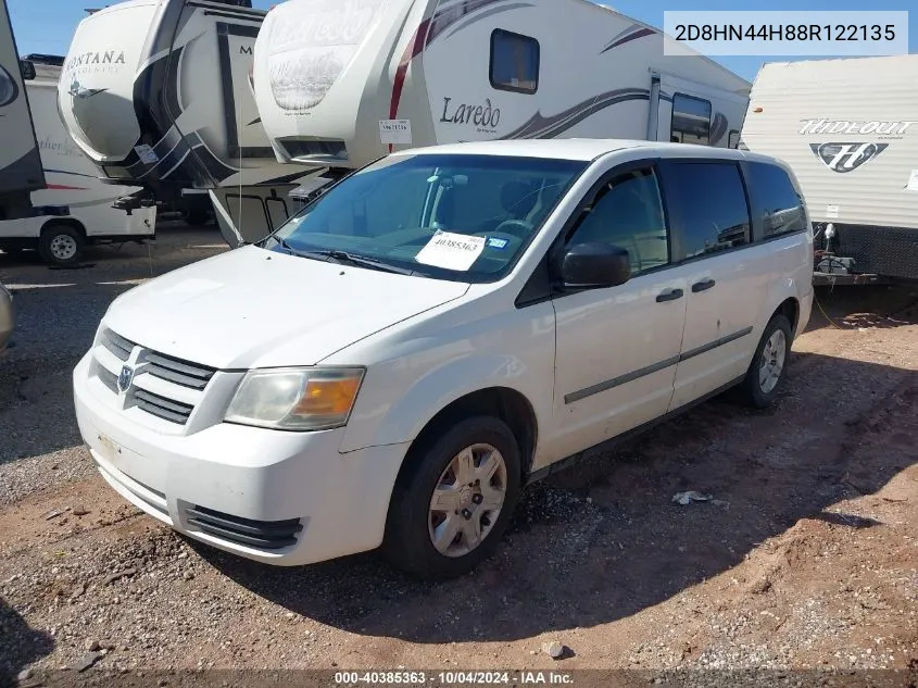 2008 Dodge Grand Caravan Se VIN: 2D8HN44H88R122135 Lot: 40385363