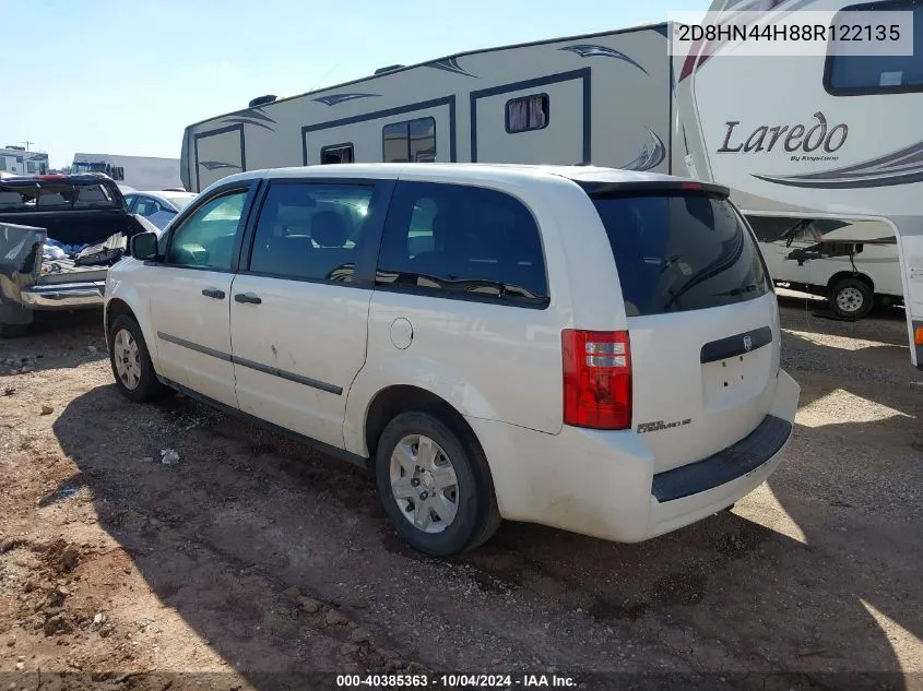 2008 Dodge Grand Caravan Se VIN: 2D8HN44H88R122135 Lot: 40385363