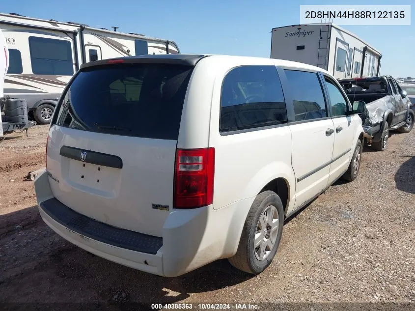 2008 Dodge Grand Caravan Se VIN: 2D8HN44H88R122135 Lot: 40385363