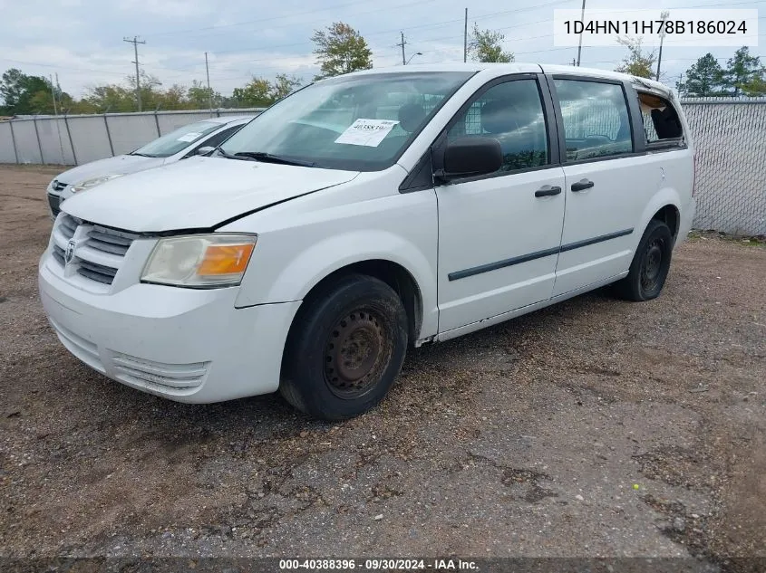 2008 Dodge Grand Caravan Cv VIN: 1D4HN11H78B186024 Lot: 40388396