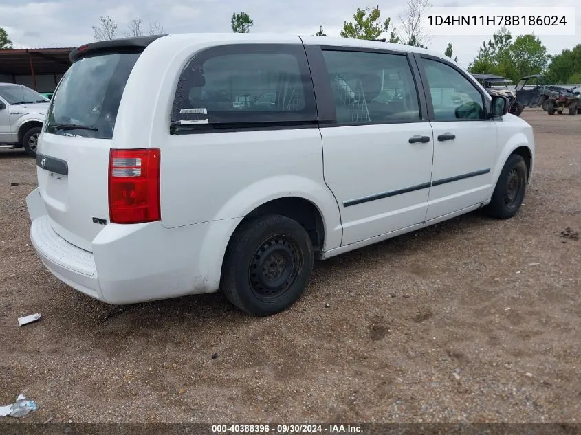 2008 Dodge Grand Caravan Cv VIN: 1D4HN11H78B186024 Lot: 40388396