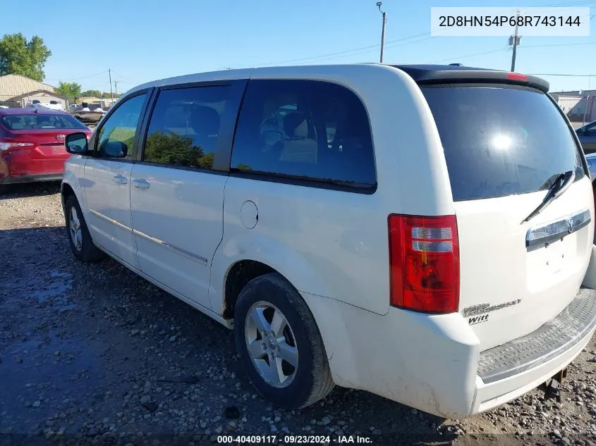 2008 Dodge Grand Caravan Sxt VIN: 2D8HN54P68R743144 Lot: 40409117