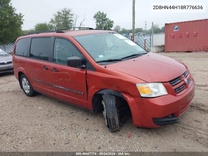 2008 Dodge Grand Caravan Se VIN: 2D8HN44H18R776636 Lot: 40427774