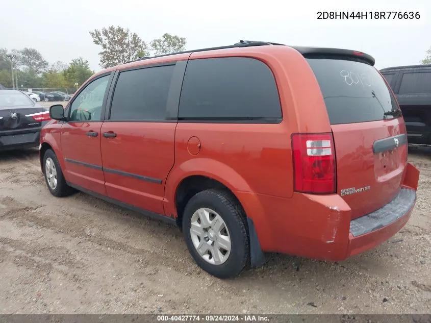 2008 Dodge Grand Caravan Se VIN: 2D8HN44H18R776636 Lot: 40427774