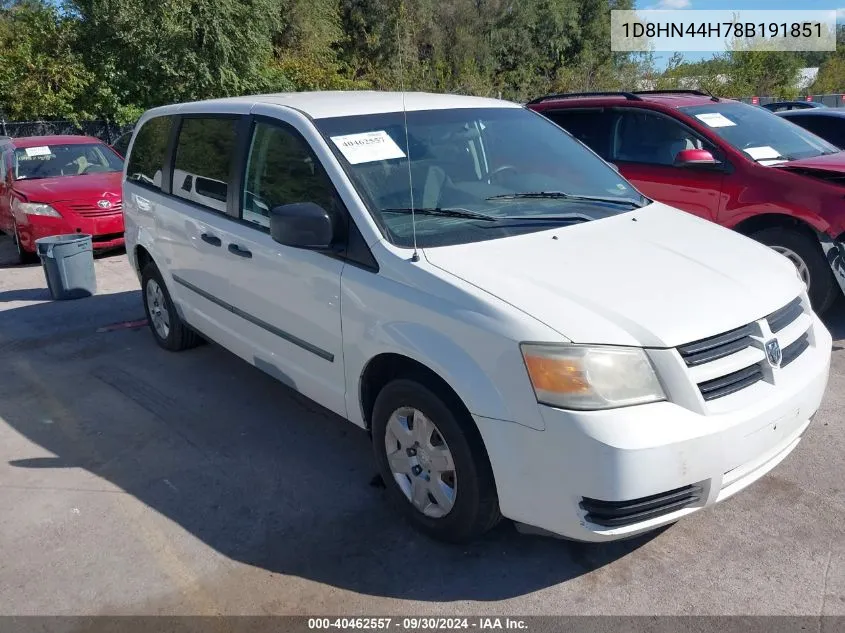 2008 Dodge Grand Caravan Se VIN: 1D8HN44H78B191851 Lot: 40462557