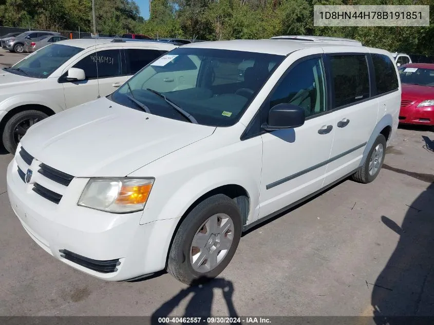 2008 Dodge Grand Caravan Se VIN: 1D8HN44H78B191851 Lot: 40462557