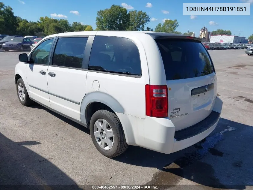 2008 Dodge Grand Caravan Se VIN: 1D8HN44H78B191851 Lot: 40462557