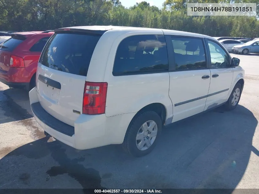 2008 Dodge Grand Caravan Se VIN: 1D8HN44H78B191851 Lot: 40462557