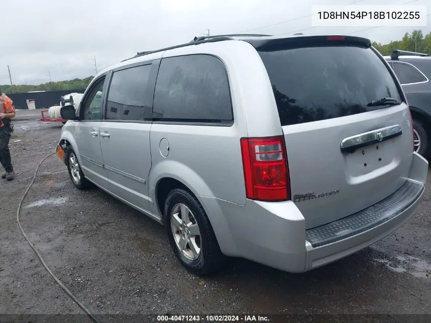 2008 Dodge Grand Caravan Sxt VIN: 1D8HN54P18B102255 Lot: 40471243