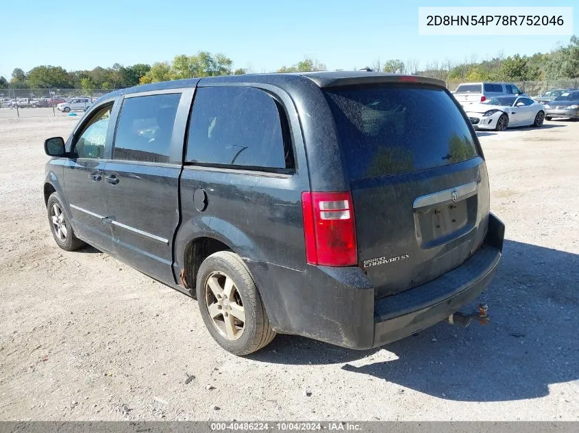 2008 Dodge Grand Caravan Sxt VIN: 2D8HN54P78R752046 Lot: 40486224