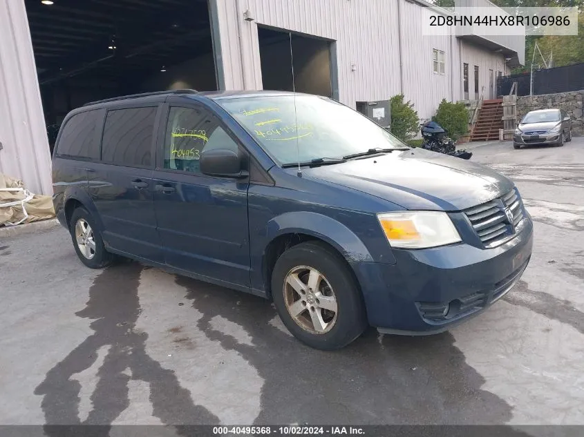 2008 Dodge Grand Caravan Se VIN: 2D8HN44HX8R106986 Lot: 40495368