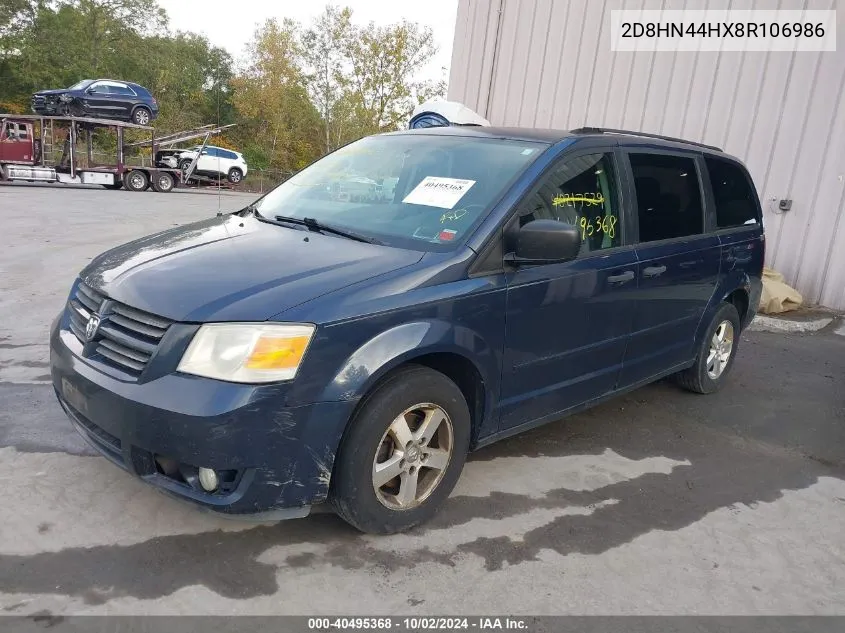 2008 Dodge Grand Caravan Se VIN: 2D8HN44HX8R106986 Lot: 40495368