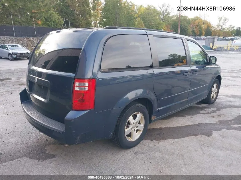 2008 Dodge Grand Caravan Se VIN: 2D8HN44HX8R106986 Lot: 40495368