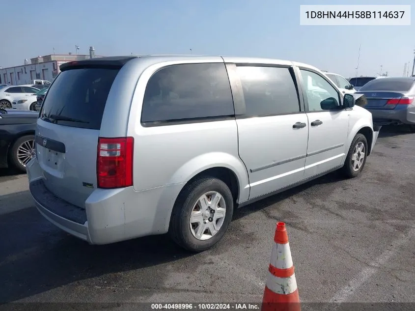 2008 Dodge Grand Caravan Se VIN: 1D8HN44H58B114637 Lot: 40498996