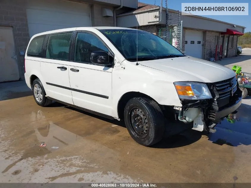 2008 Dodge Grand Caravan Se VIN: 2D8HN44H08R106902 Lot: 40528063