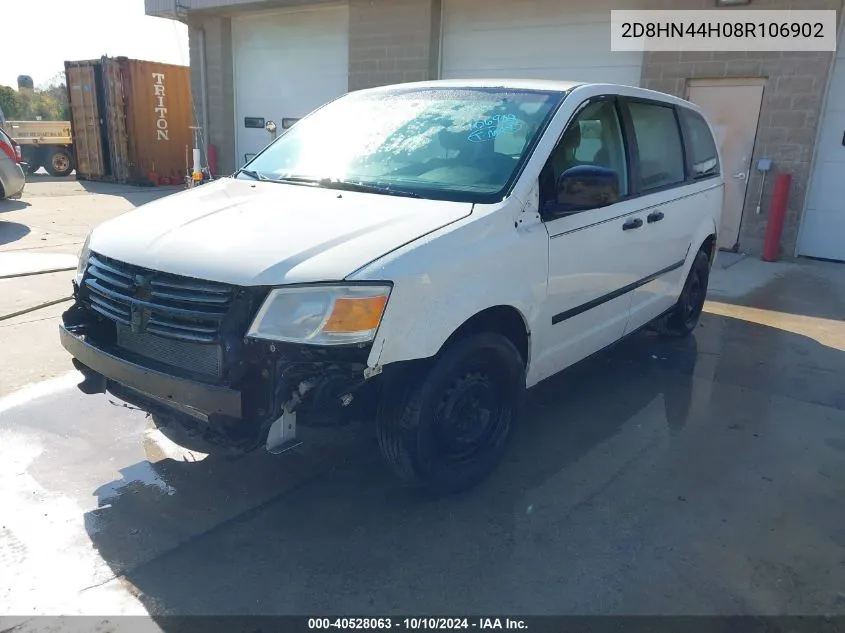 2008 Dodge Grand Caravan Se VIN: 2D8HN44H08R106902 Lot: 40528063