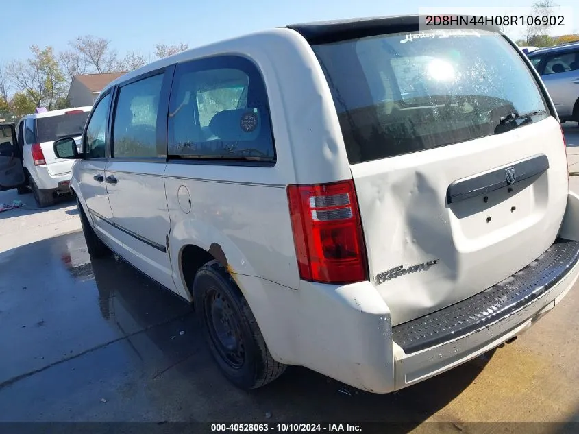 2008 Dodge Grand Caravan Se VIN: 2D8HN44H08R106902 Lot: 40528063