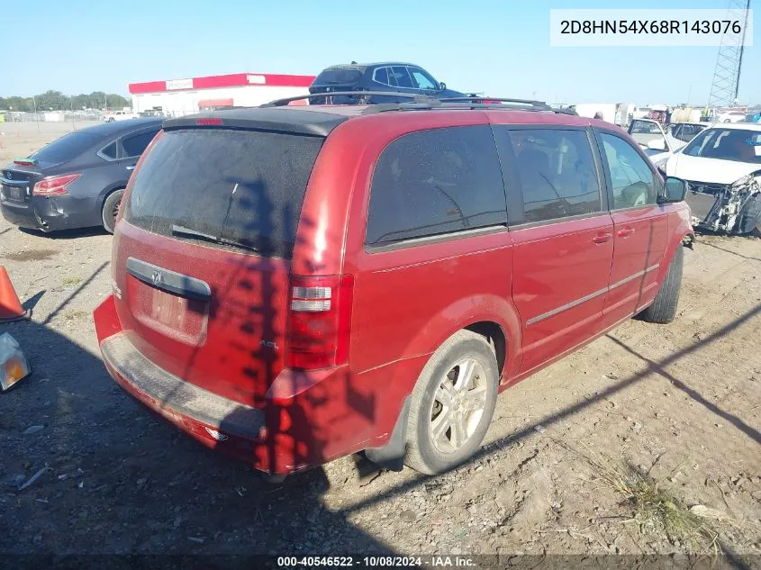 2008 Dodge Grand Caravan Sxt VIN: 2D8HN54X68R143076 Lot: 40546522