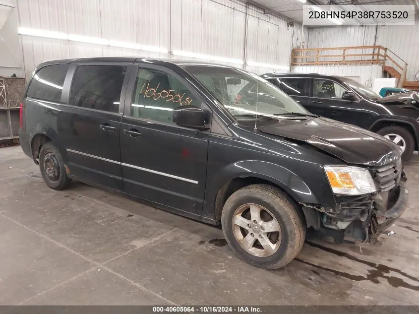 2008 Dodge Grand Caravan Sxt VIN: 2D8HN54P38R753520 Lot: 40605064