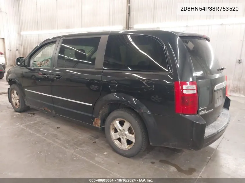 2008 Dodge Grand Caravan Sxt VIN: 2D8HN54P38R753520 Lot: 40605064