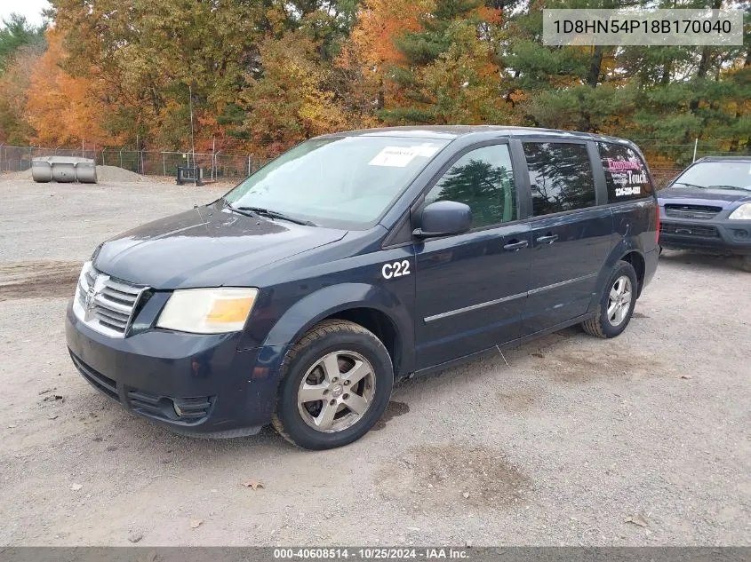 2008 Dodge Grand Caravan Sxt VIN: 1D8HN54P18B170040 Lot: 40608514