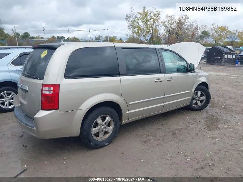 1D8HN54P38B189852 2008 Dodge Grand Caravan Sxt