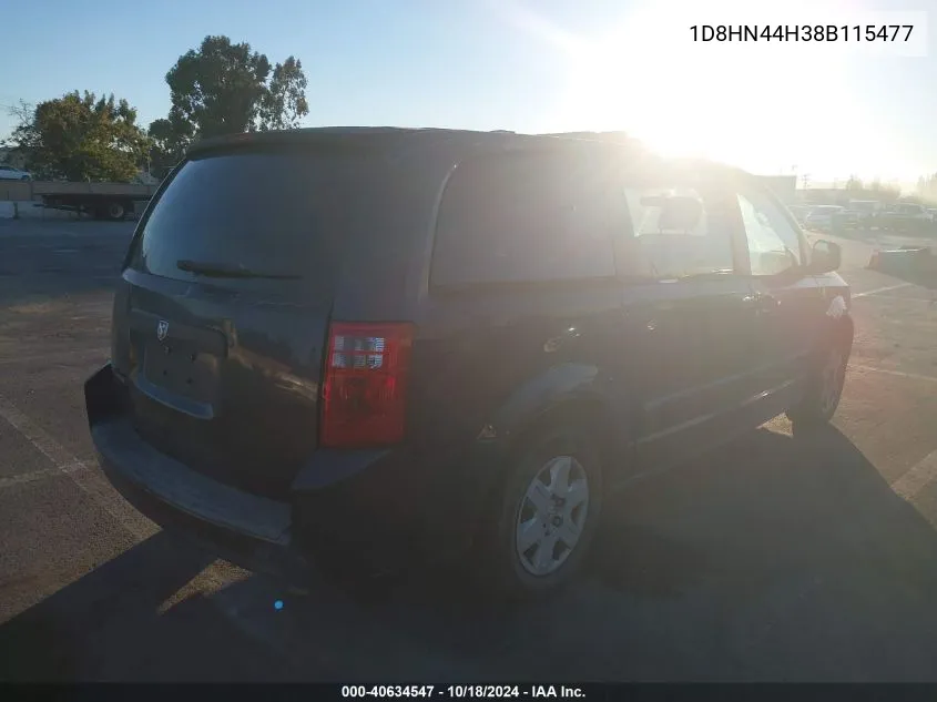 2008 Dodge Grand Caravan Se VIN: 1D8HN44H38B115477 Lot: 40634547