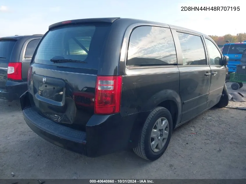 2008 Dodge Grand Caravan Se VIN: 2D8HN44H48R707195 Lot: 40640860