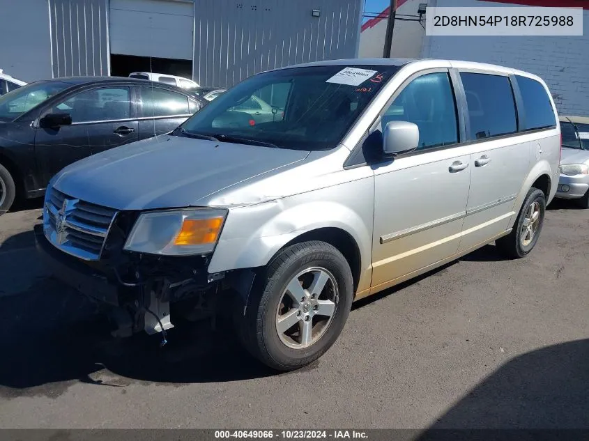 2008 Dodge Grand Caravan Sxt VIN: 2D8HN54P18R725988 Lot: 40649066