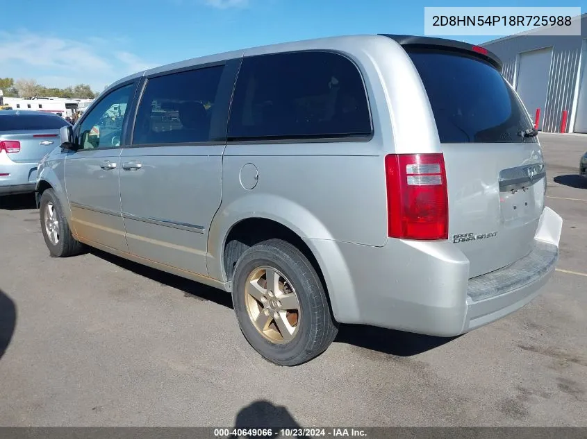 2008 Dodge Grand Caravan Sxt VIN: 2D8HN54P18R725988 Lot: 40649066