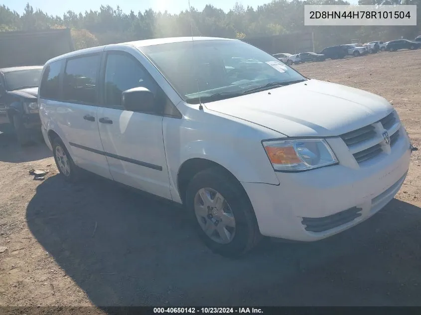 2008 Dodge Grand Caravan Se VIN: 2D8HN44H78R101504 Lot: 40650142